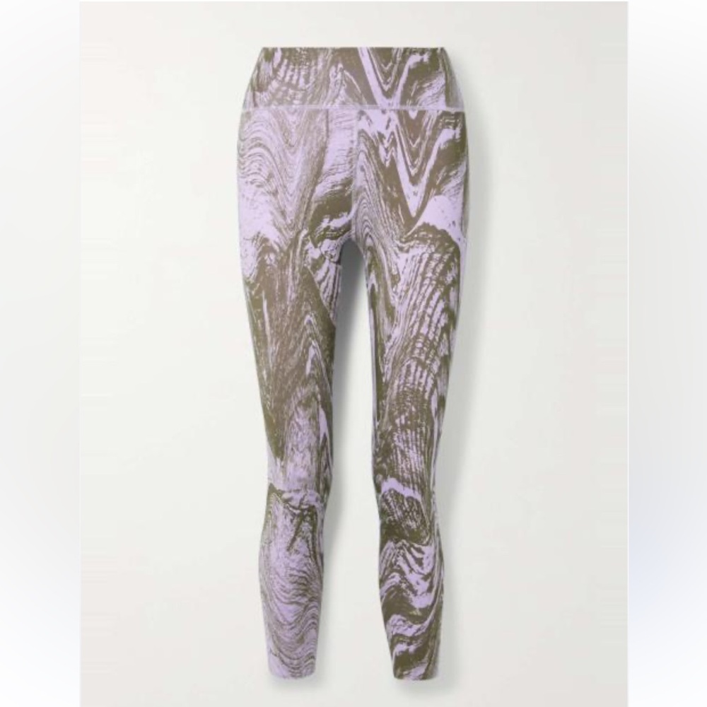 STELLA MCCARTNEY X ADIDAS NWT asmc 7/8 legging pants -lavender/tan print -small
